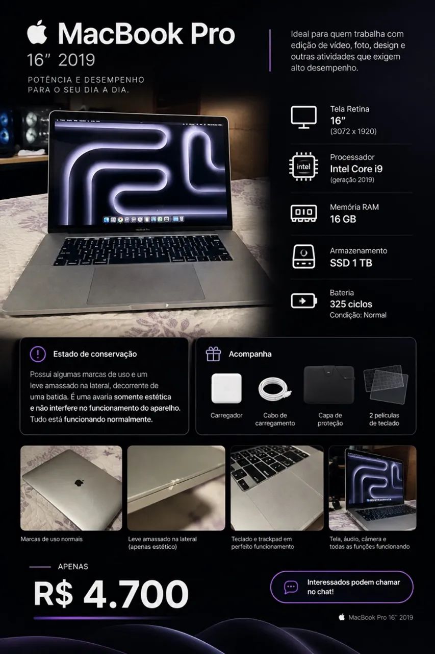 MacBook Pro 2019 de 1tb e 16gb - Foto 2