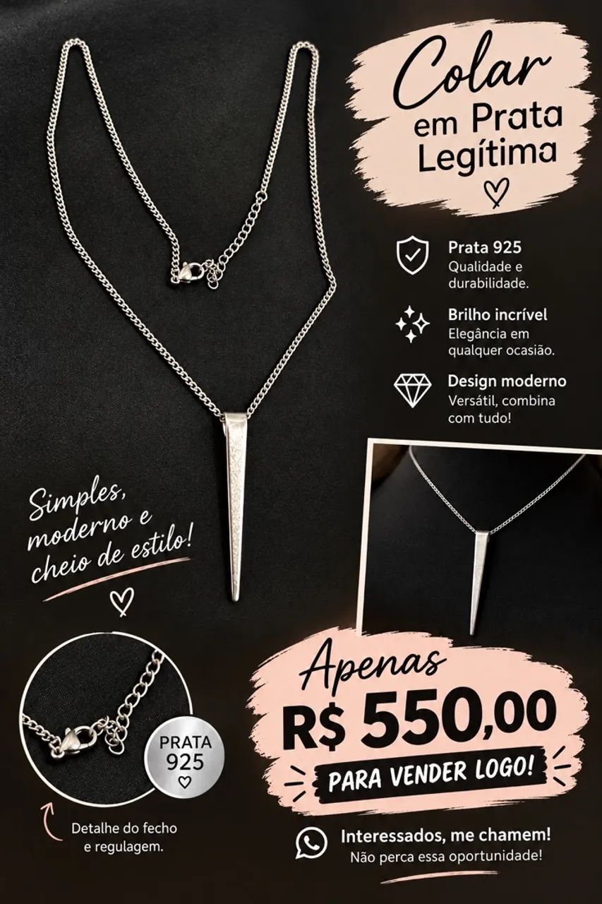 Cordão de prata legítima 