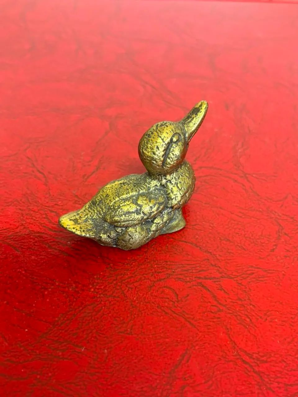 Antigo e lindo patinho, em bronze - 5,5cm de comprimento - Foto 4