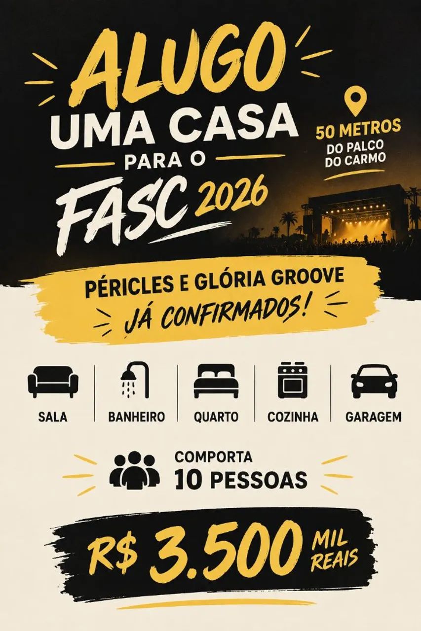 Alugo casa para o Fasc