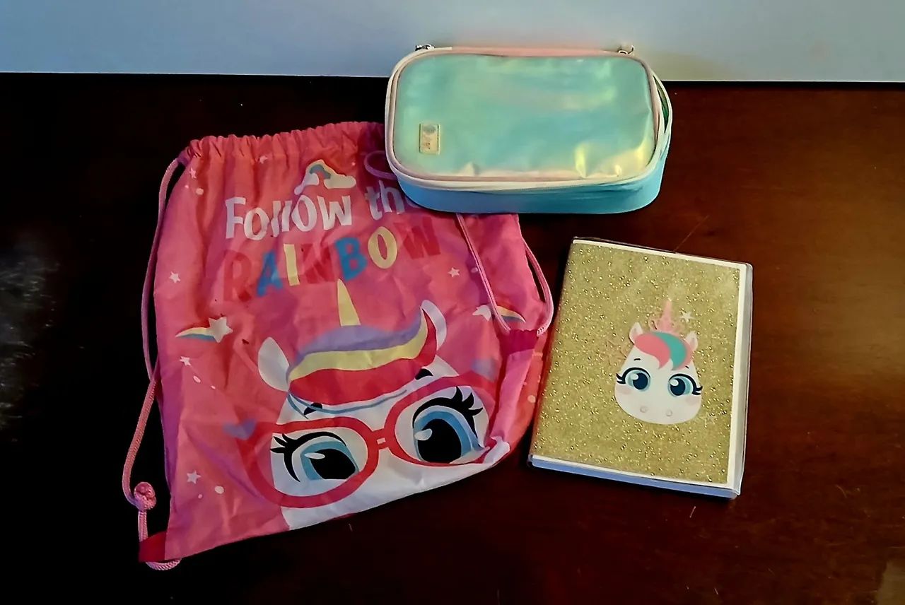 Kit infantil  Estojo + caderno  e mochila pucket
