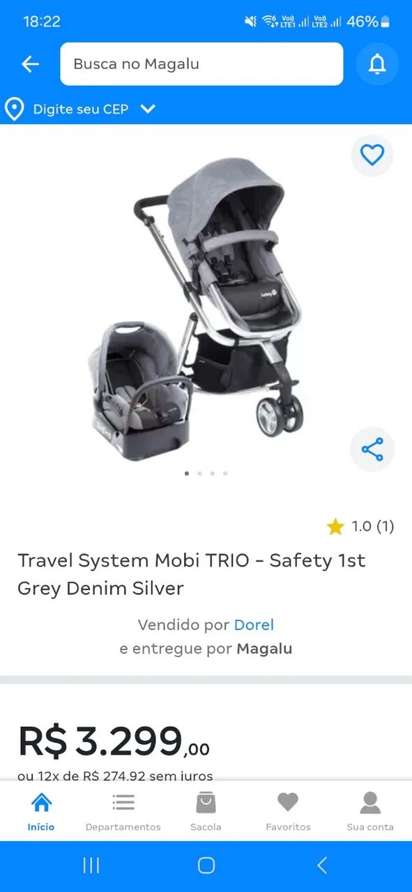 Carrinho Moisés + bebê conforto - Foto 4