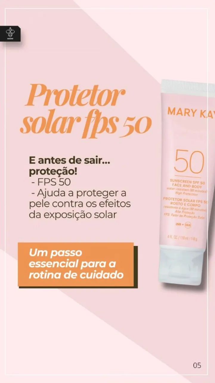 Protetor solar FPS 50