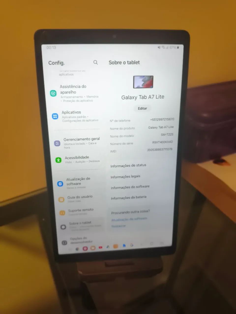 Galaxy tá A7 lite 