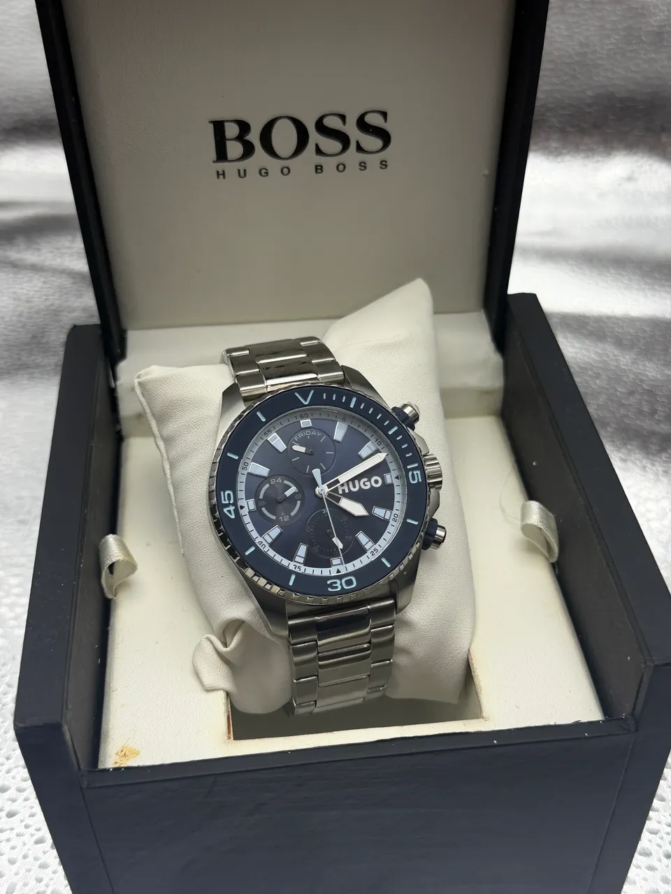 RELÓGIO HUGO BOSS ORIGINAL CRONÓGRAFO AZUL - NOVO NA CAIXA
