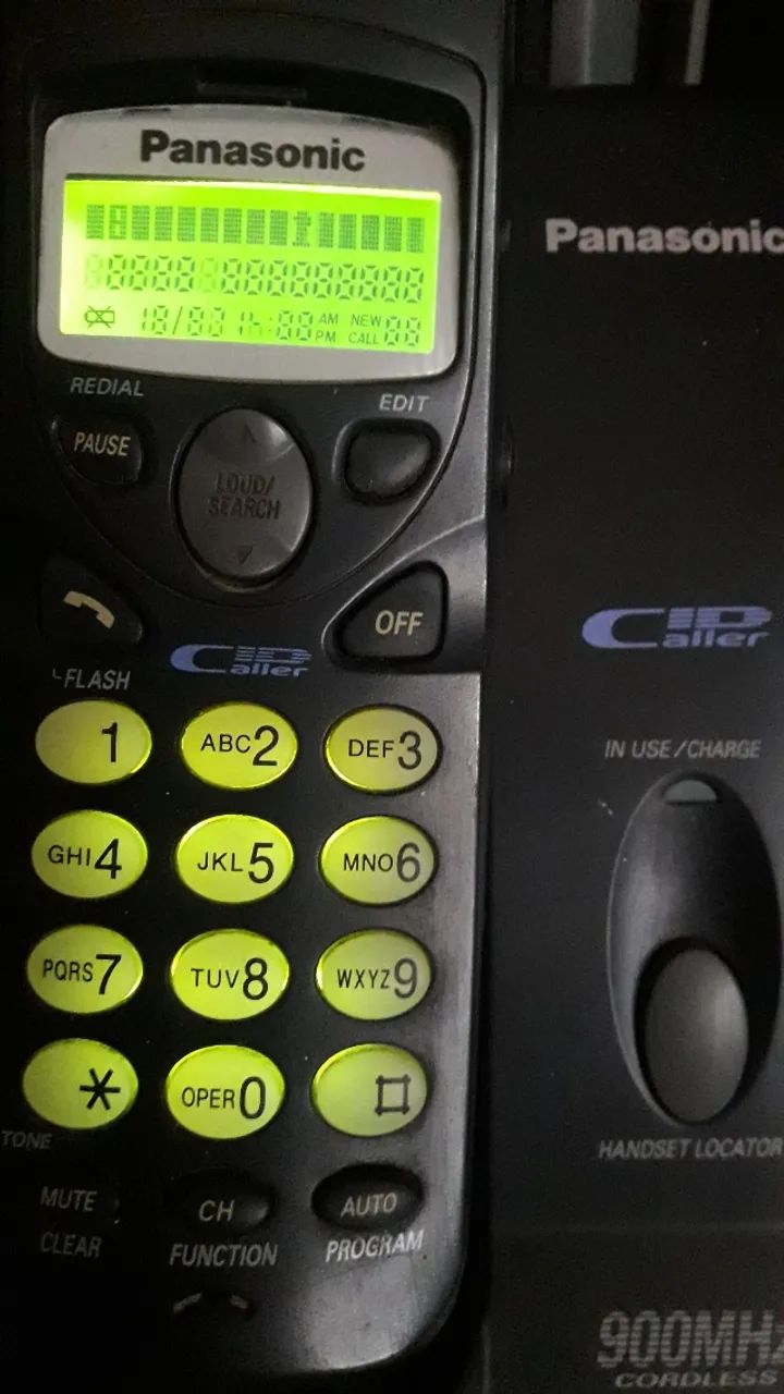Telefone sem fio Panasonic,modelo KX-TC1488LBB, c/defeito. Para colecionador, museu, peças