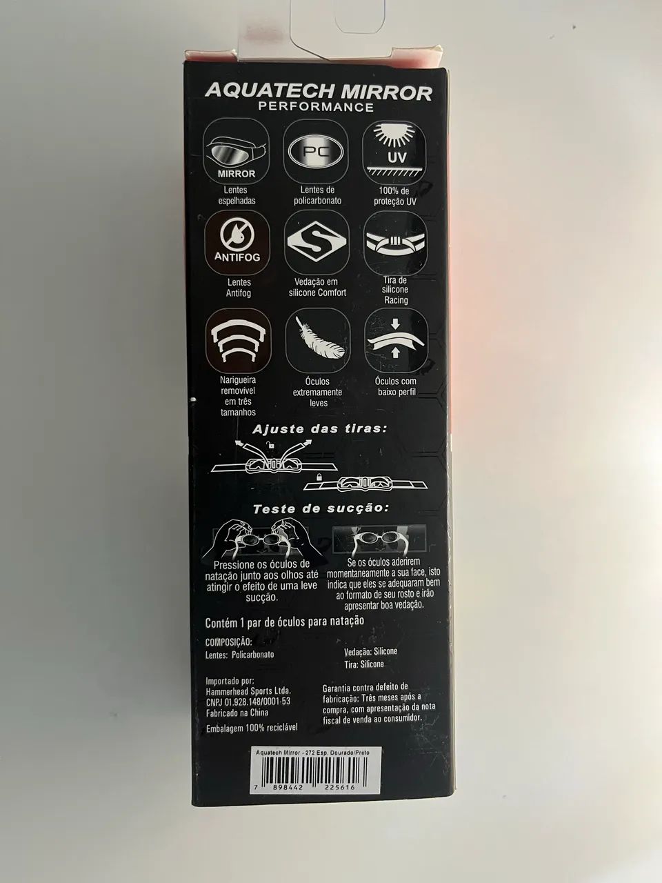 Óculos de Natação Hammerhead Aquatech Mirror Performance Profissional - Foto 3