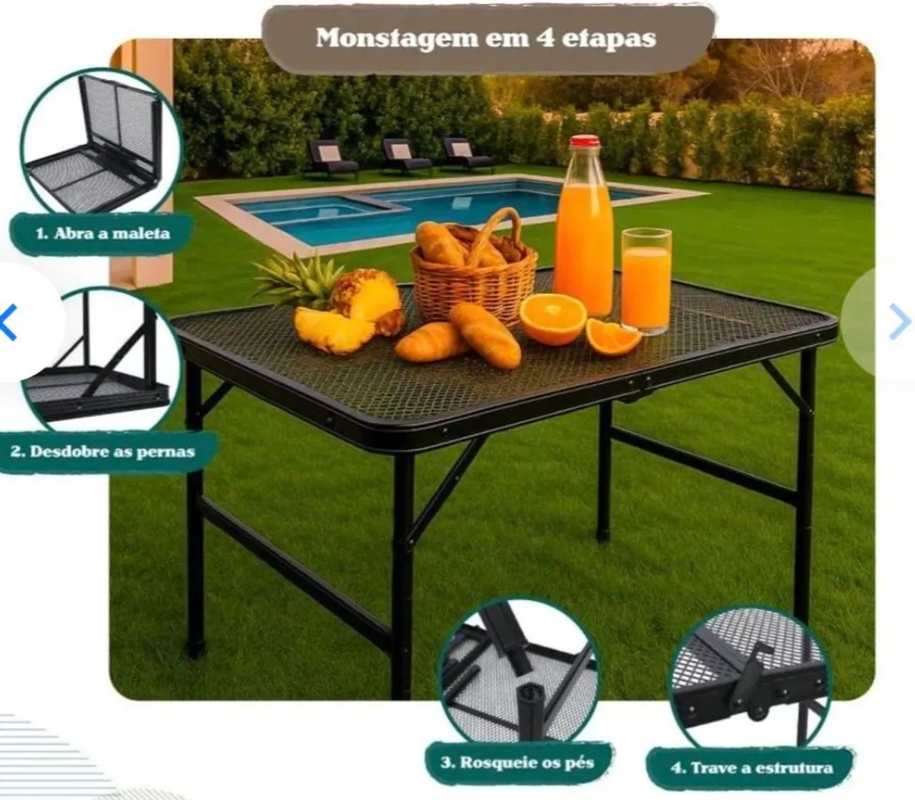 Mesa desmontável 3 tamanhos disponíveis  - Foto 4