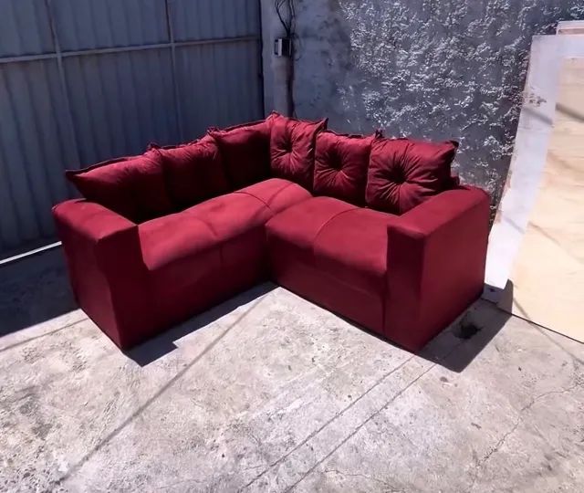 Sofá com 5 lugares vinho439340446694789120