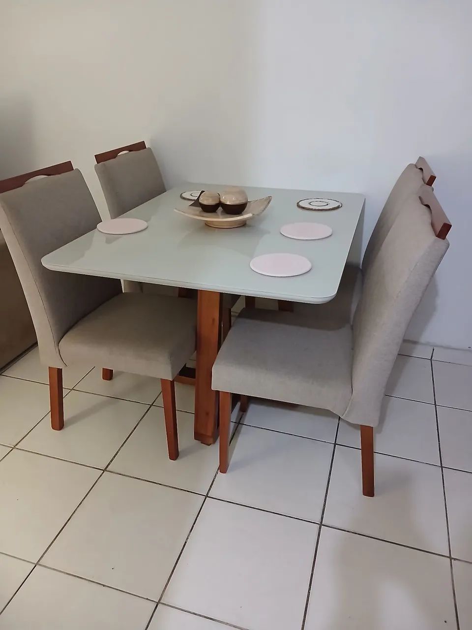 Mesa de linho com madeira maciça - Foto 2