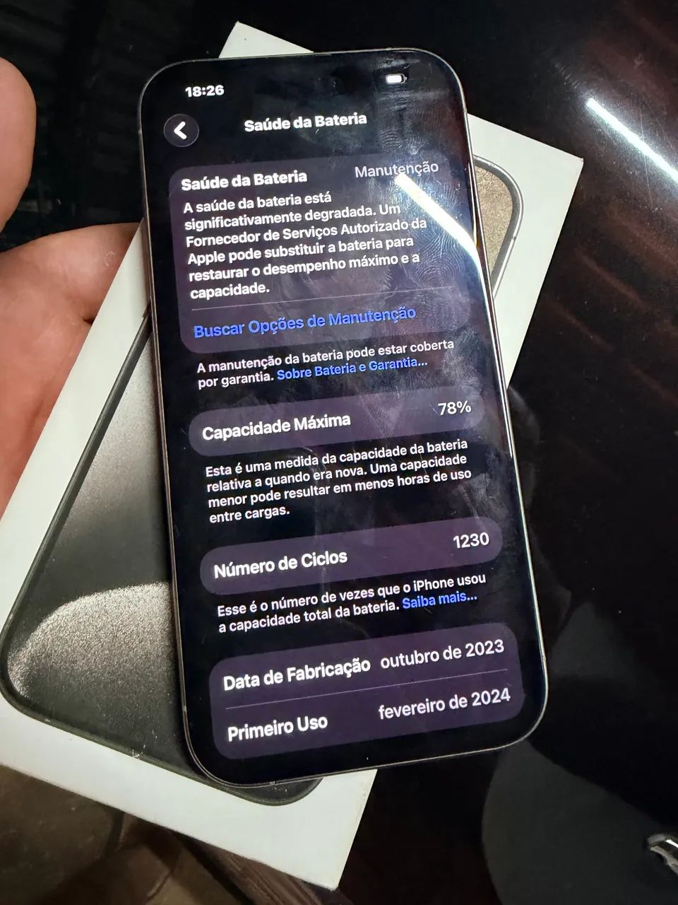 iPhone 15PRO 256gb Completo! Excelente!! Oportunidade!!!