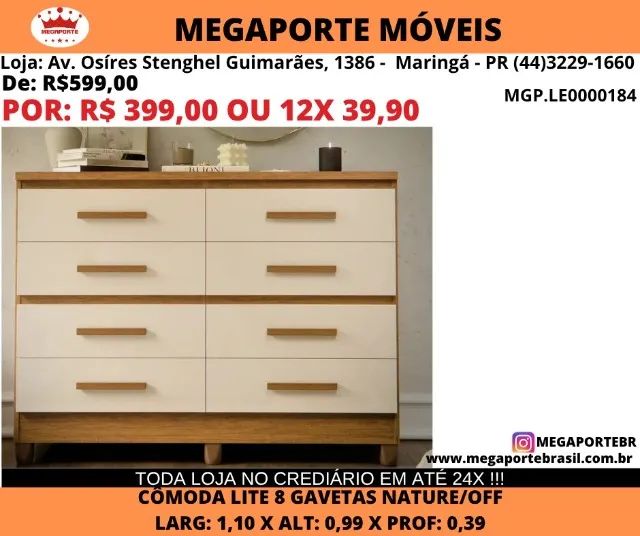 CÔMODA 8 GAVETAS  - Foto 2