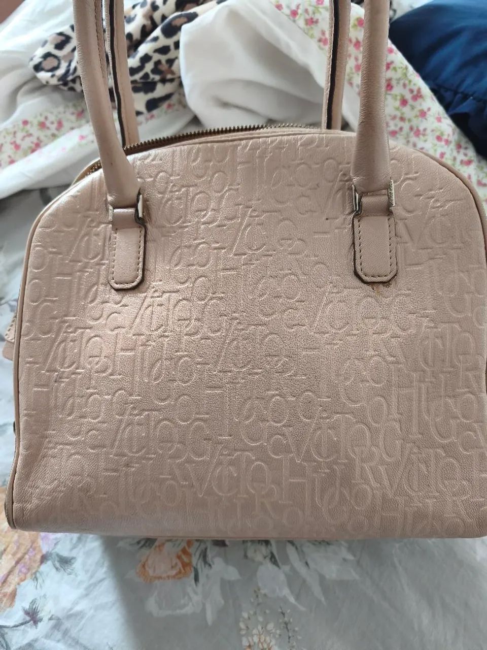 Bolsa Victor Hugo original rose de couro - Foto 2