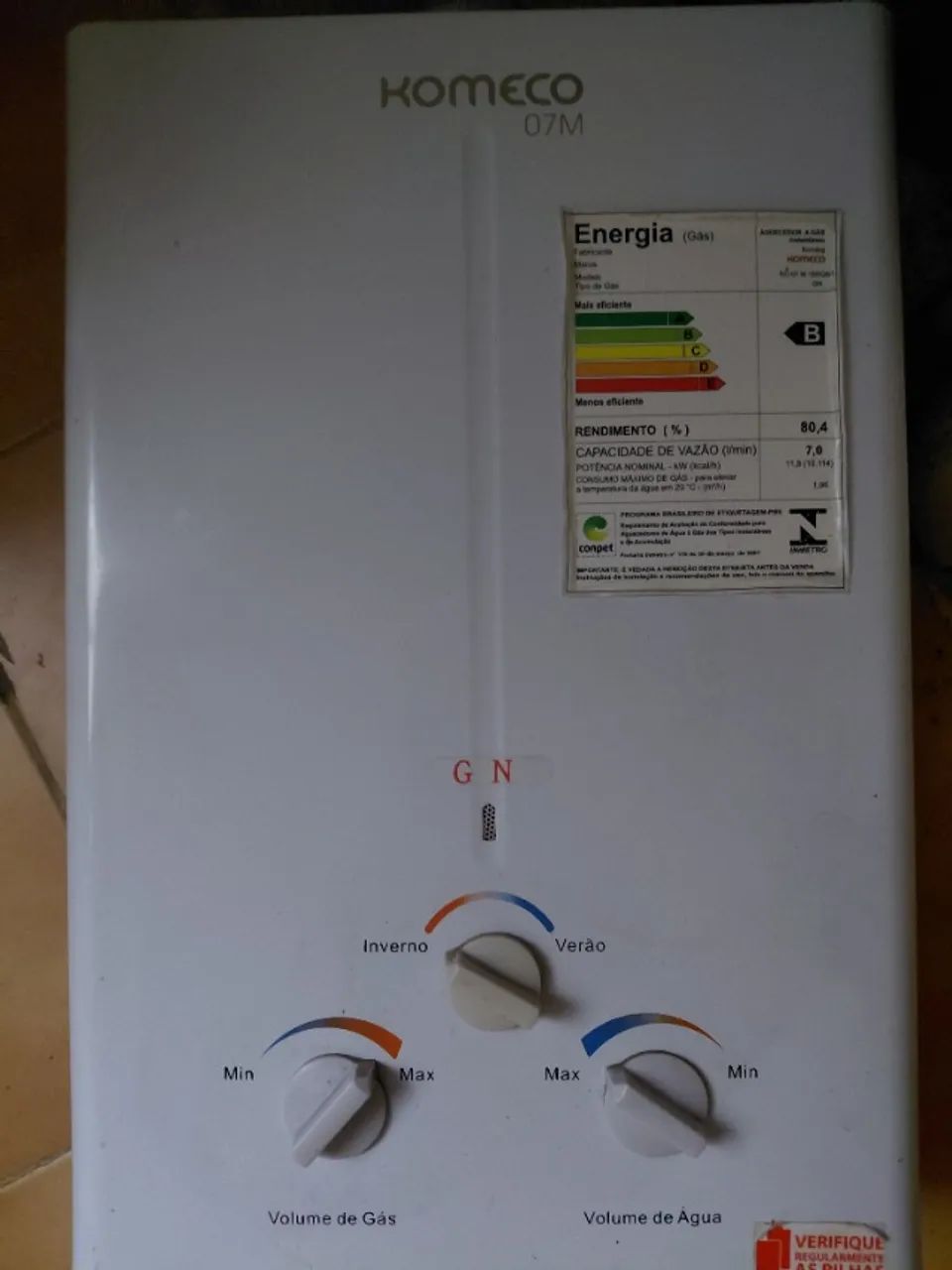 AQUECEDOR KOMECO O7M A GÁS - ÓTIMO ESTADO