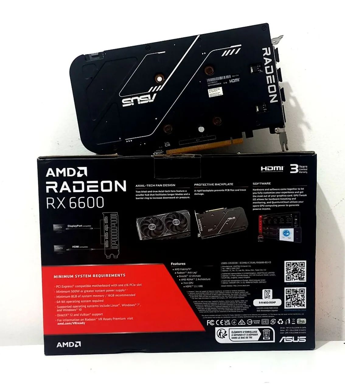 RX 6600 8GB GDDR6 ASUS V3 DUALFAN NA CAIXA  - Foto 2