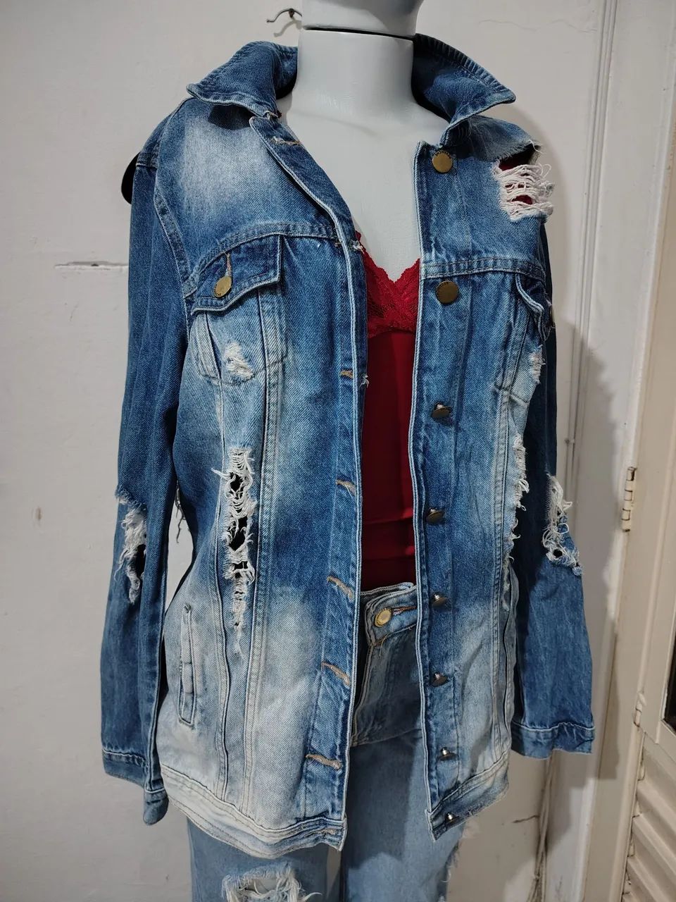 Jaqueta jeans feminina revanche desapego 