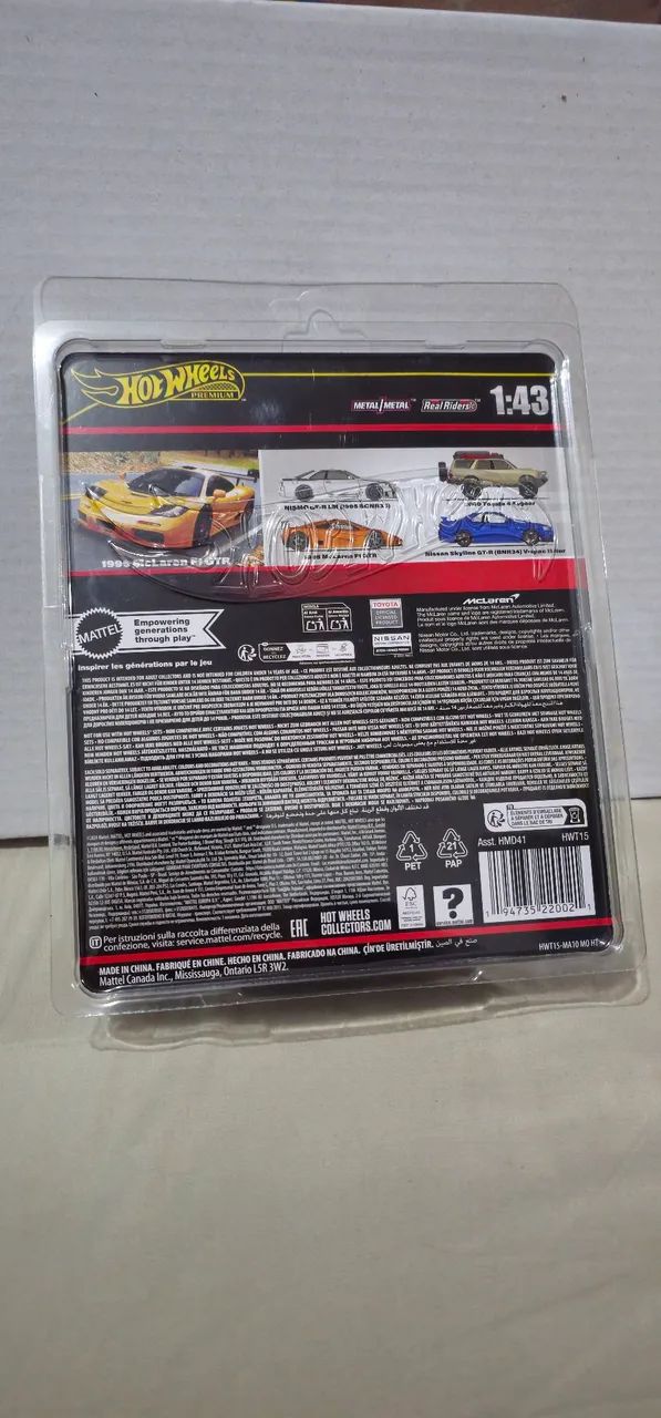 1995 McLaren F1 GTR Hotwheels 1:43 - Hobbies e coleções - Vila