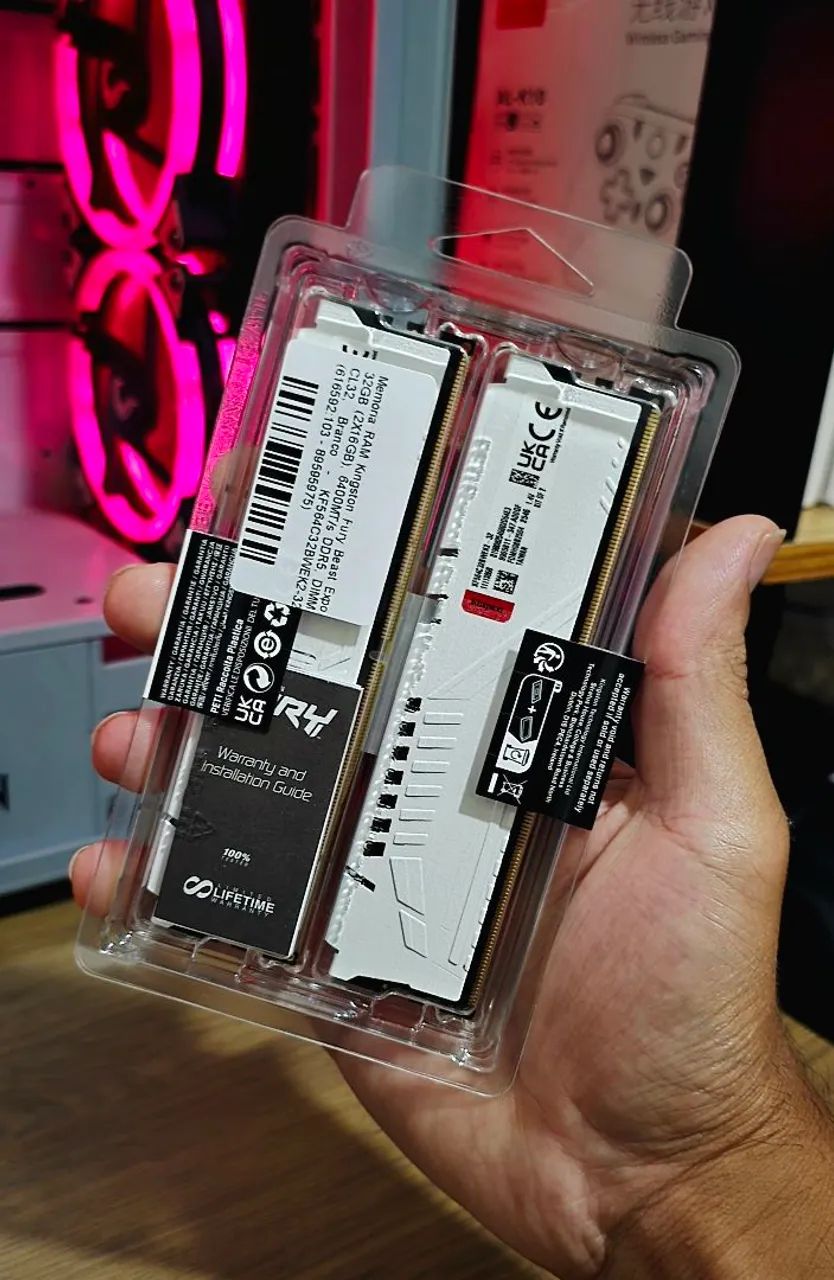 Memória RAM Kingston Fury Beast 32GB (2x16GB) DDR5 6400MT/s - Branca - Lacrada - Foto 3