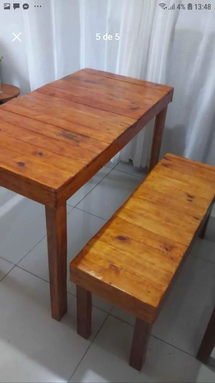 Conjunto de mesa e bancos ( novos) - Foto 3