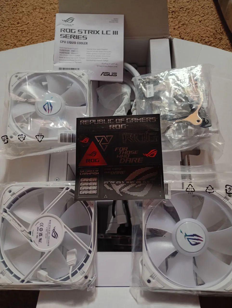 Water cooler ASUS ROG Strix LC III 360 ARGB White Edition - sem uso/completo. - Foto 4