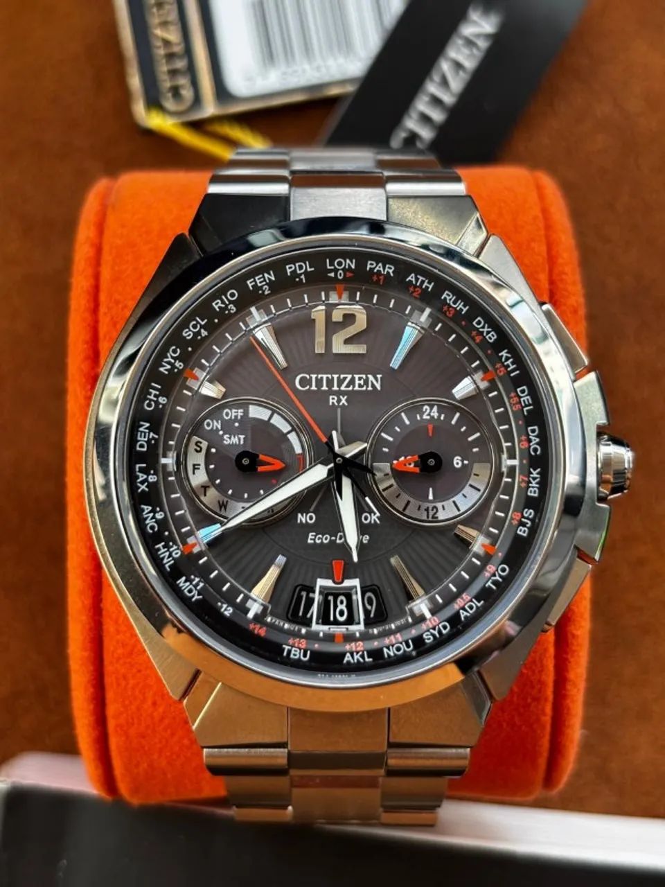 Citizen Satellite Wave Eco Drive NOVO na Caixa Completo Grande
