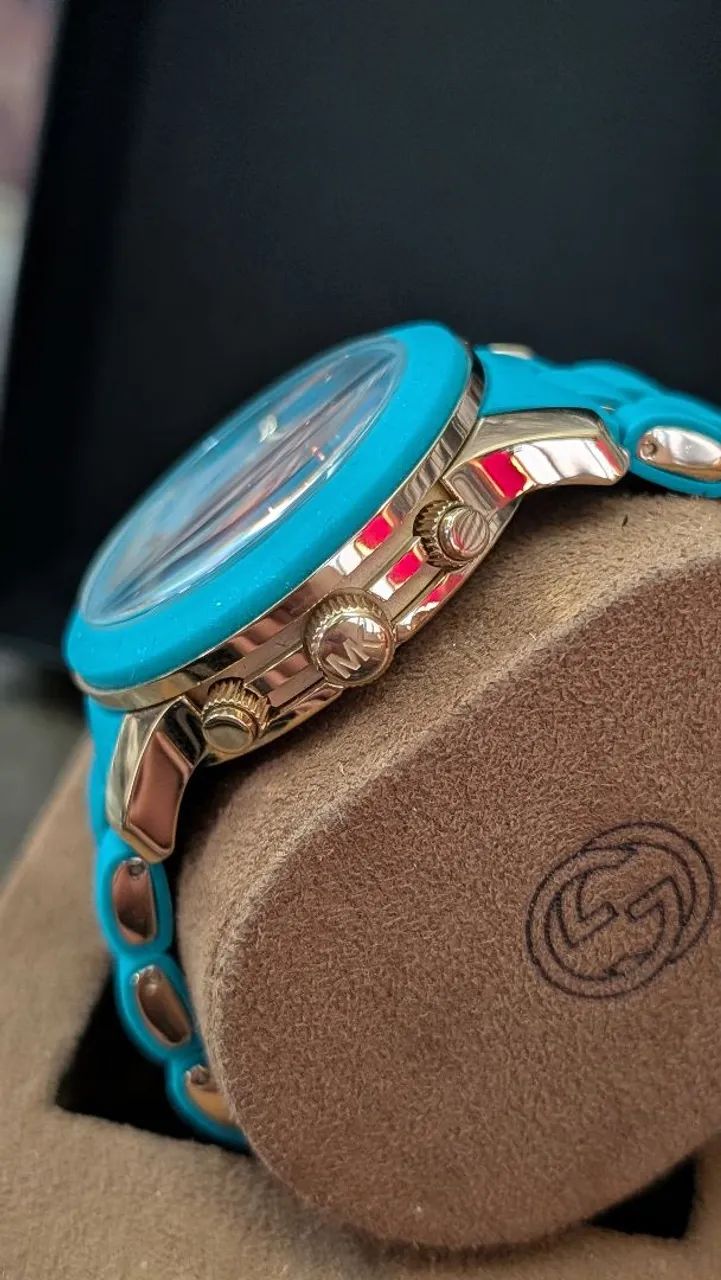 Relógio Michael Kors Feminino Azul Turquesa  - Foto 2