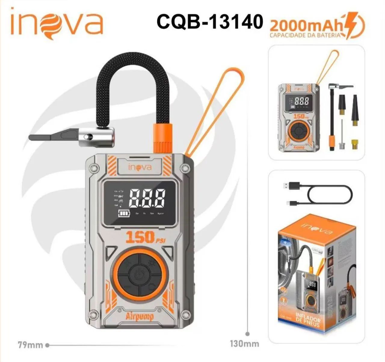 Compressor de ar portátil recarregável  - Foto 3