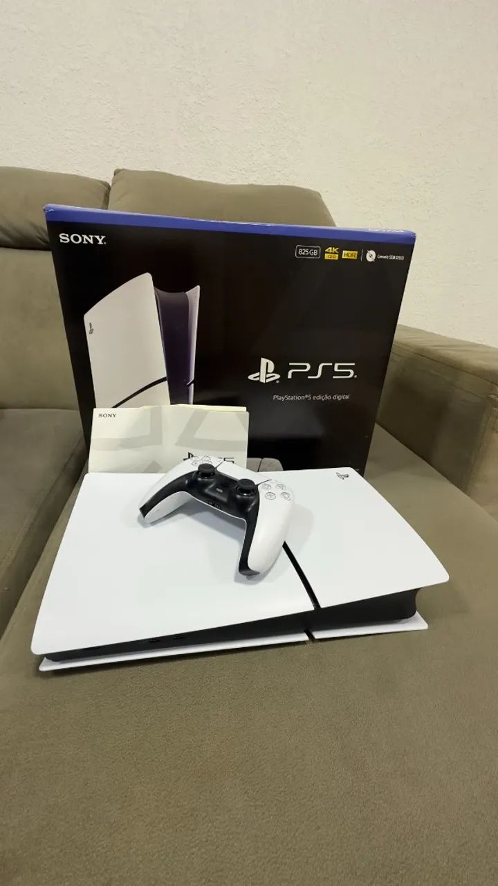 PlayStation 5 Digital Edition 825GB Seminovo Sem Arranhões Com Caixa + 1 Controle Original