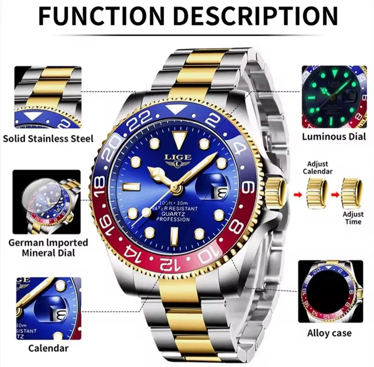 Relógio masculino de aço inox  - Foto 3