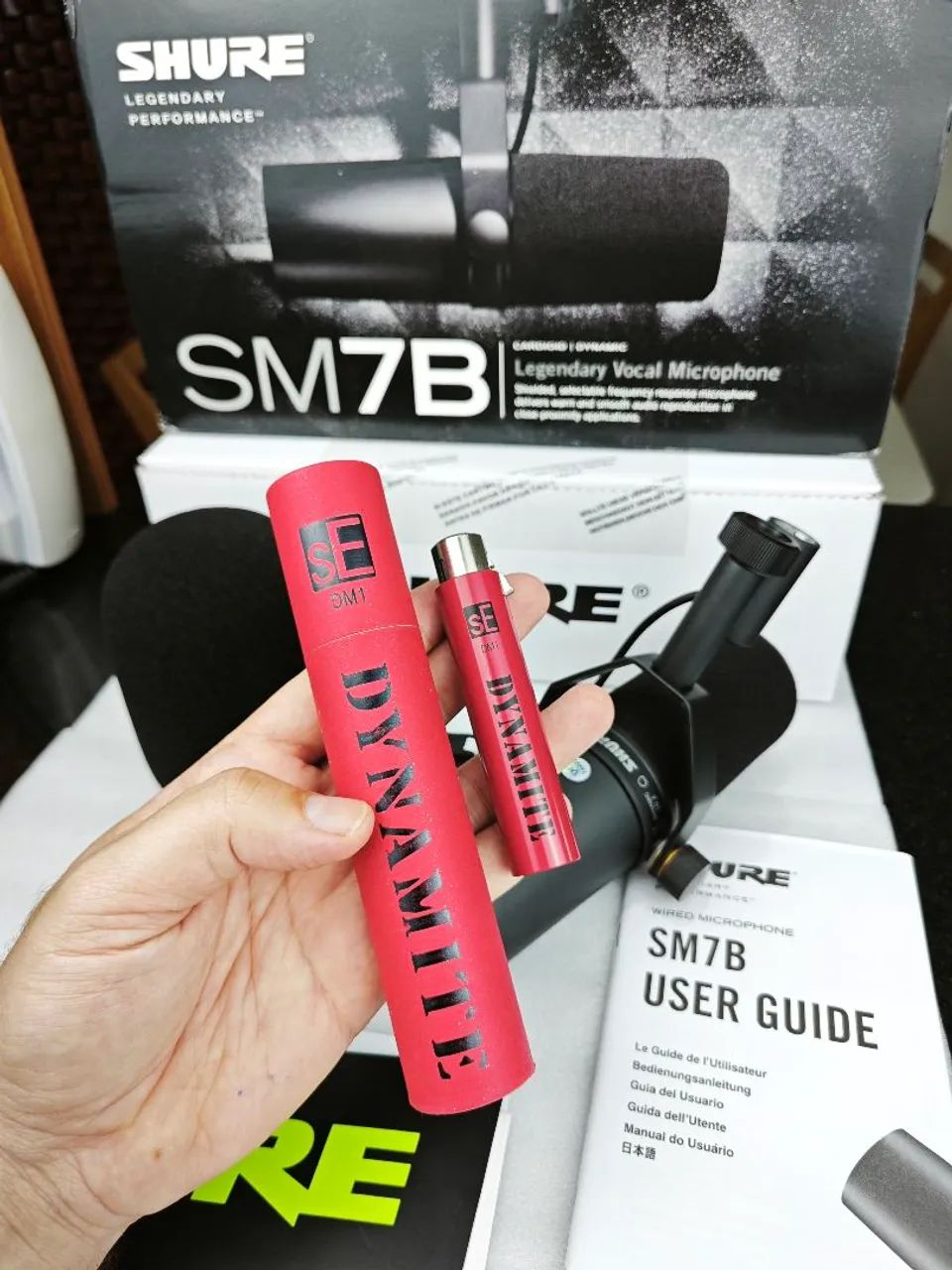 MICROFONE SM7B DINÂMICO + PRÉ AMPLIFICADOR DINAMYTE  - Foto 4