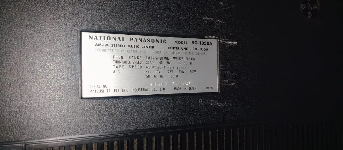 その他 Panasonic Relíquia 3 em 1 National Panasonic SG-1050A (Japão) | Única
