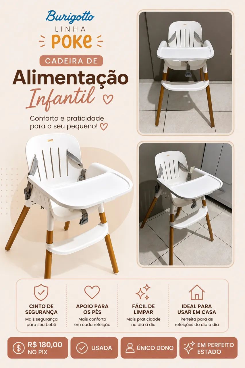 Cadeira de alimentação Burigotto  - Foto 4