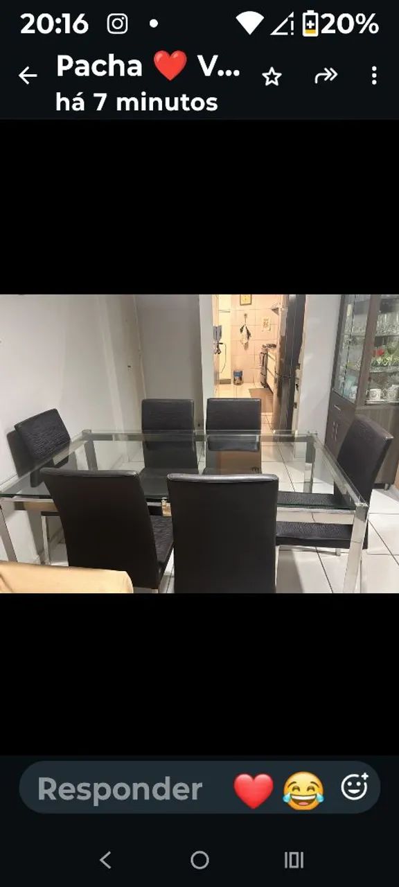 Mesa em aço inox 6 cadeiras