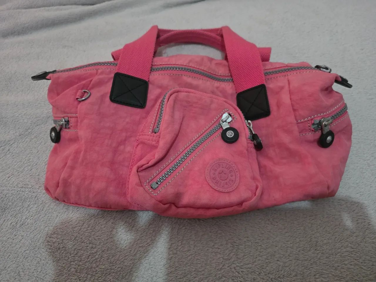Bolsa kipling baguete Rosa original