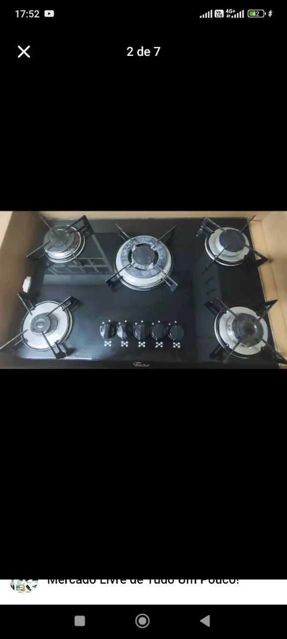 Cooktop Fischer 5 bocas chama tripla usado em boas condições  - Foto 3