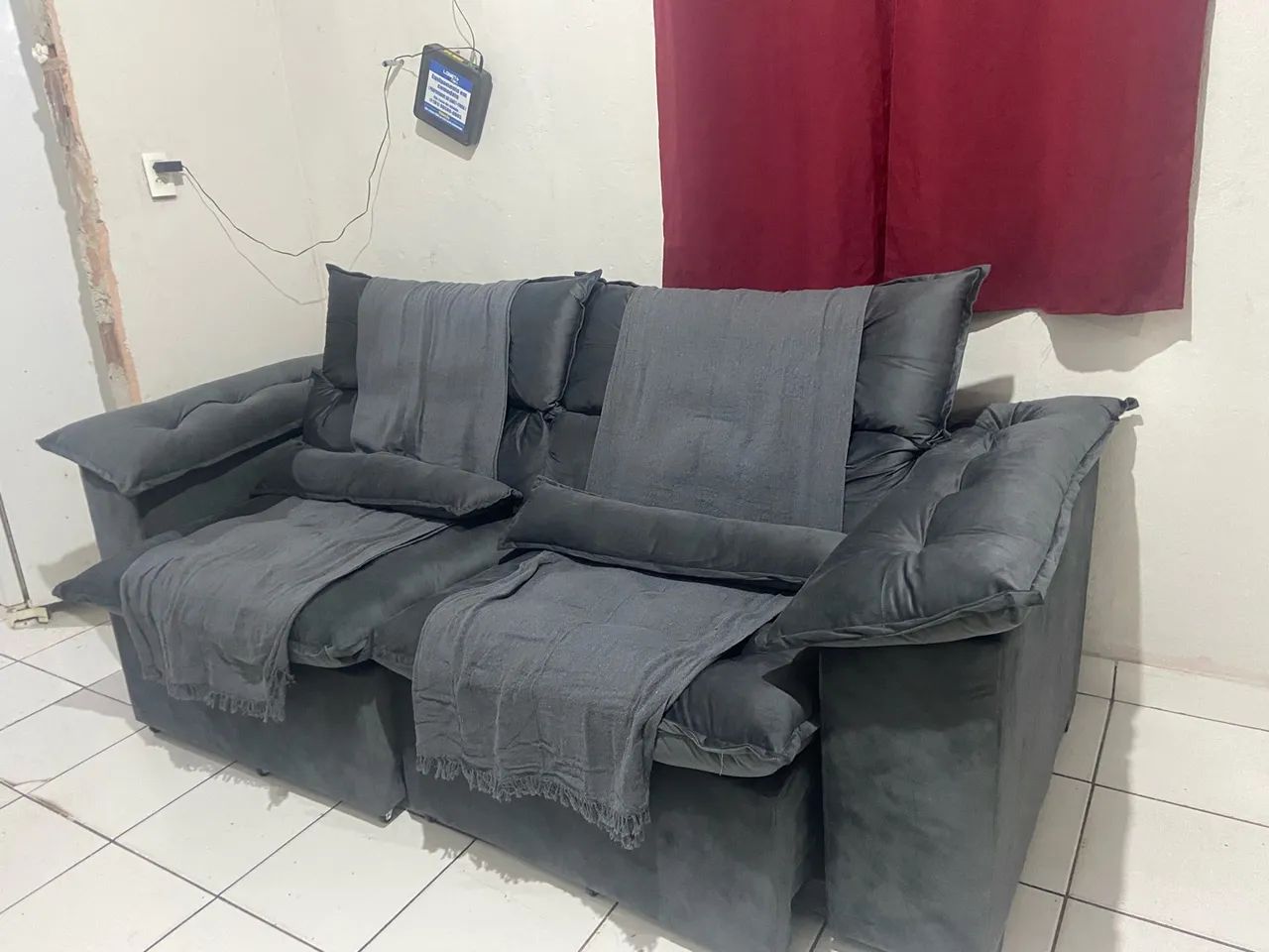 Sofá cama cinza  - Foto 4