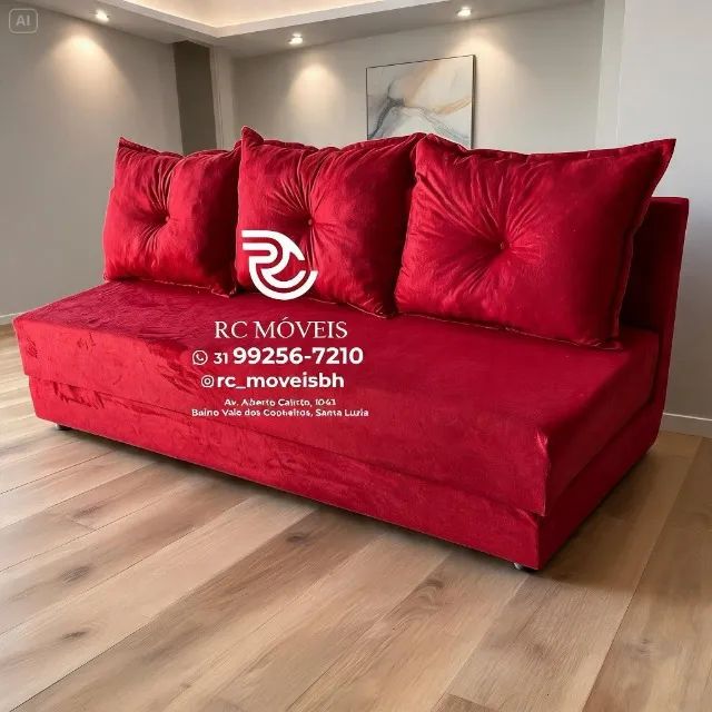 Sofá Cama Bicama 1,70m Suede Marrom Escuro D33 Premium - Foto 4