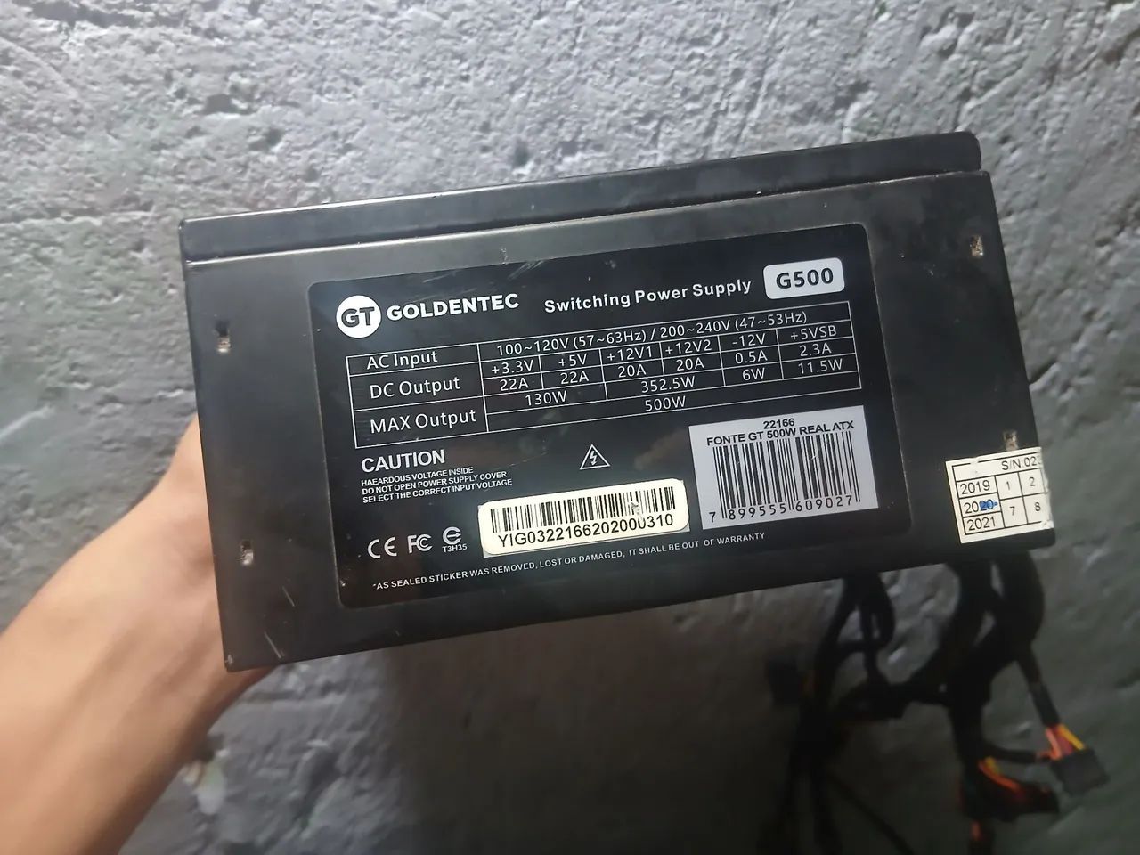 Fonte Goldentec G500 500W "obs descrição