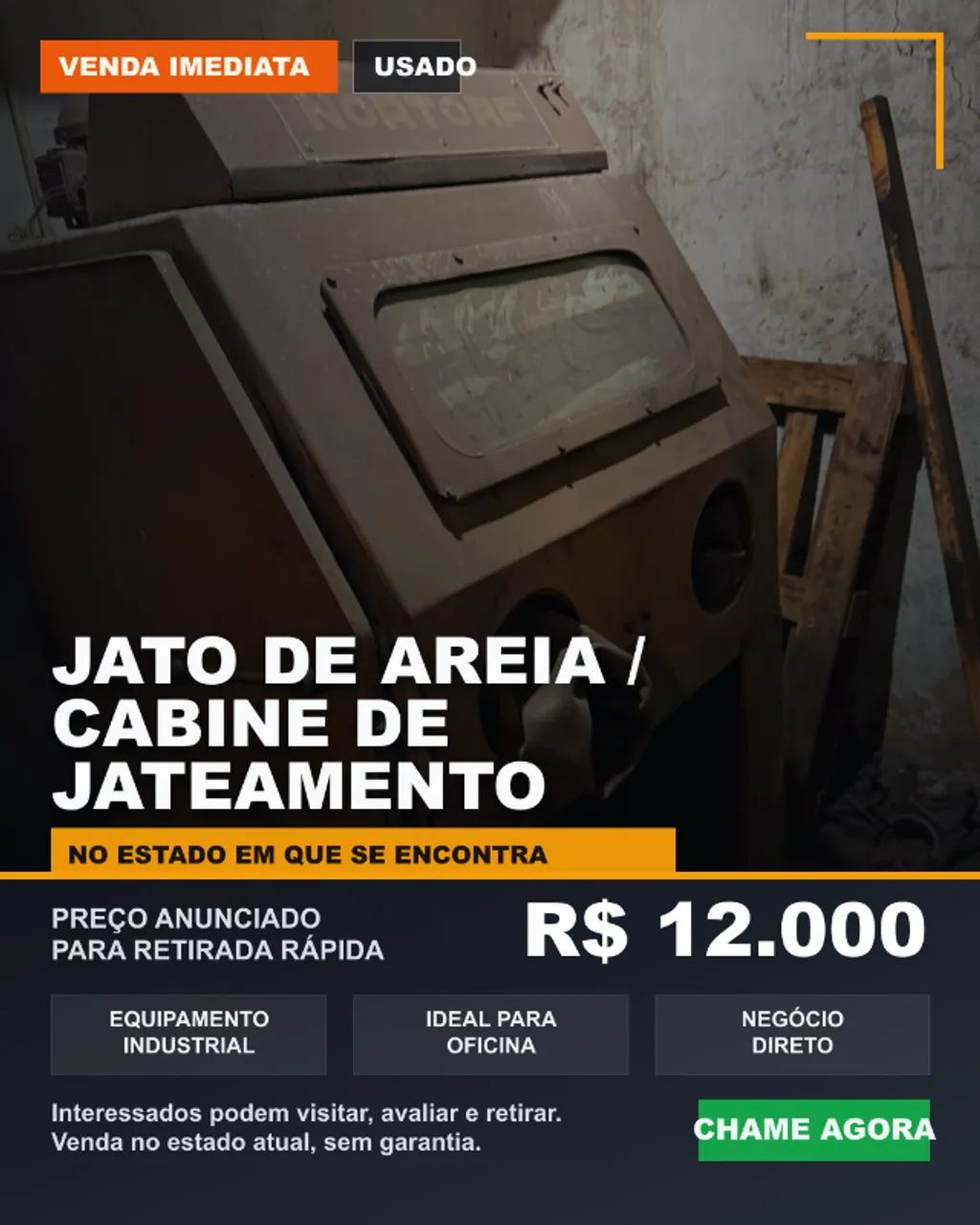 Cabine de jateamento / jato de areia Nortorf usado