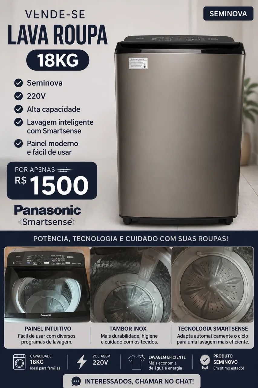 Máquina Lavar Panasonic 