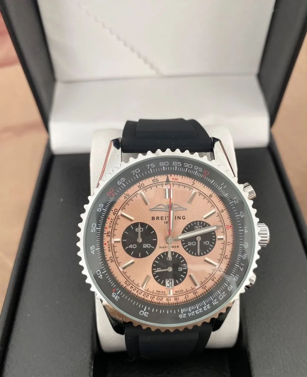 Relógio Breitling multifuncional pulseira em couro  - Foto 3