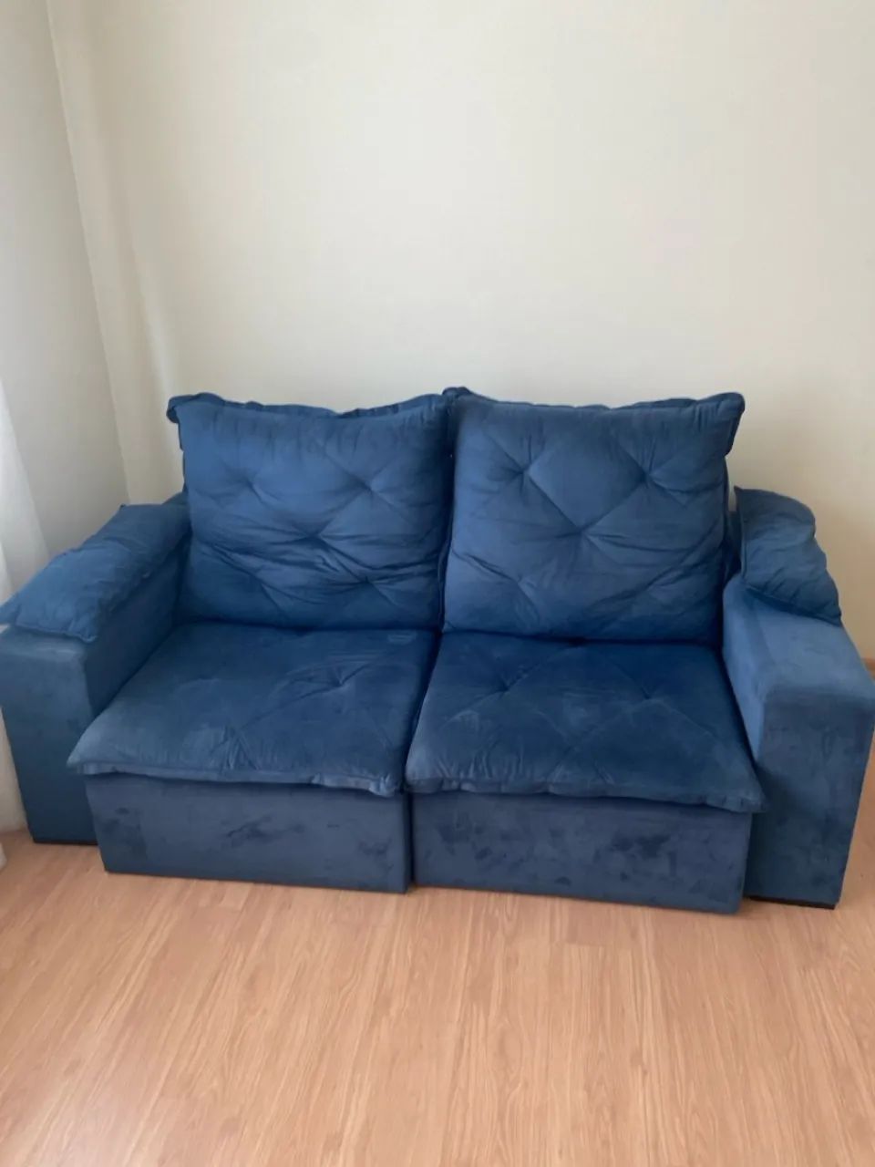 Sofá Retrátil e Reclinável Azul - Foto 3