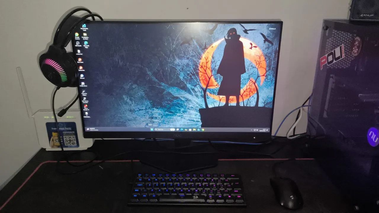 PC gamer completo com mesa e cadeira 