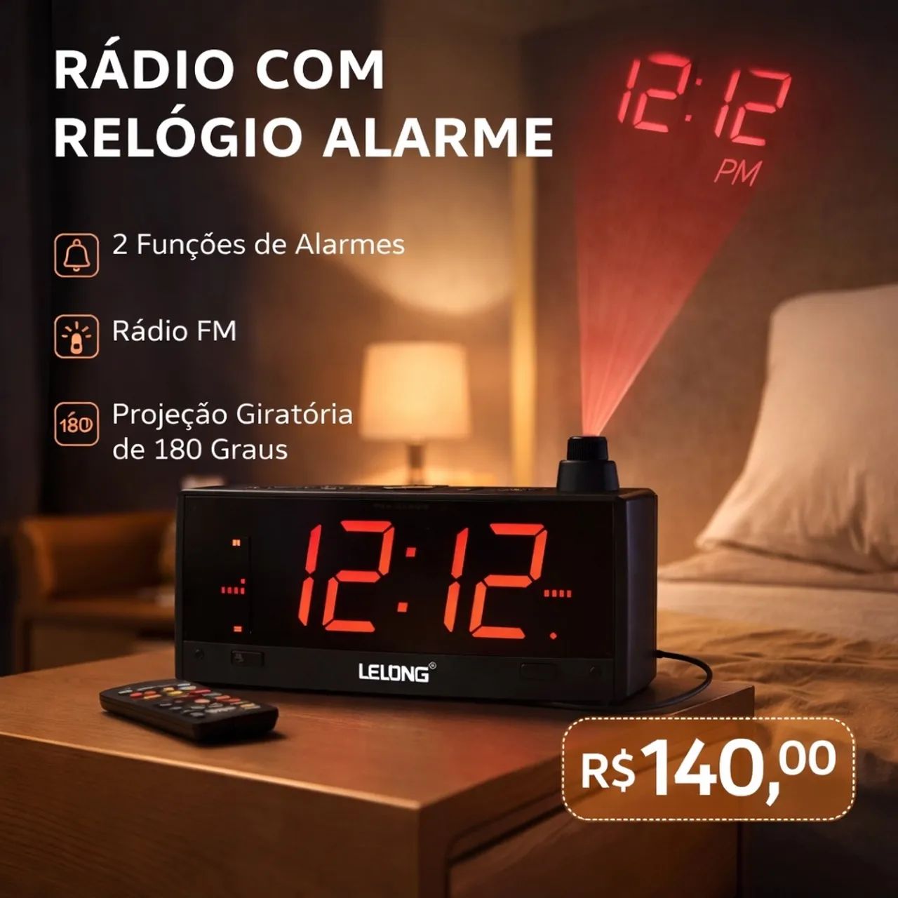 Rádio com relógio alarme 