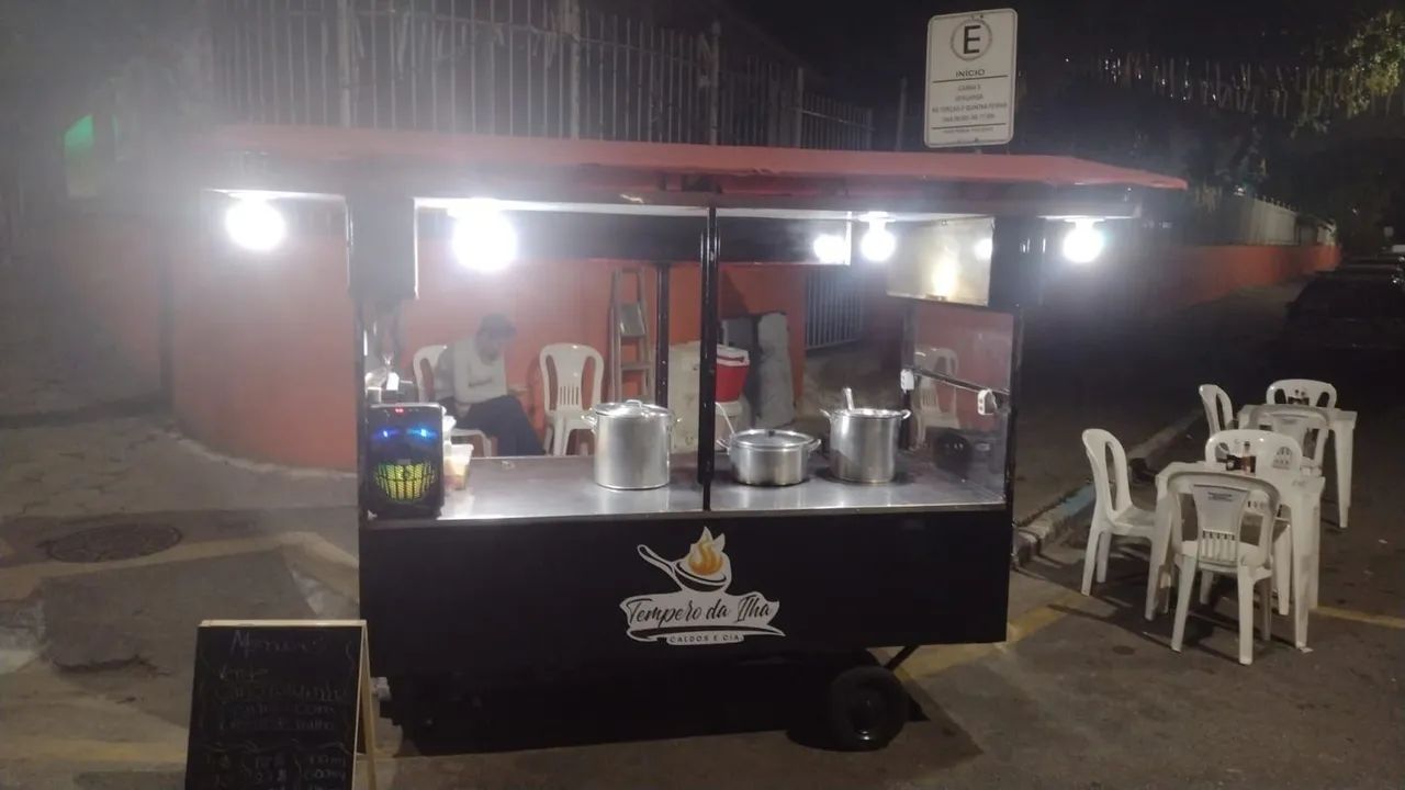 Barraca/Carrinho para Lanches e Alimentação - Completa com Bancada Inox - Foto 2