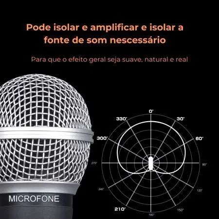 Microfone completa profissional com fio cabo 5 metros - Foto 5