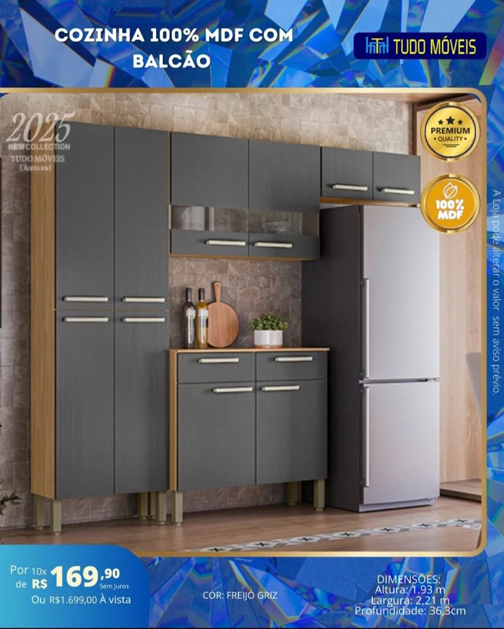 Cozinha completa 100% MDF com Balcão  - Foto 2
