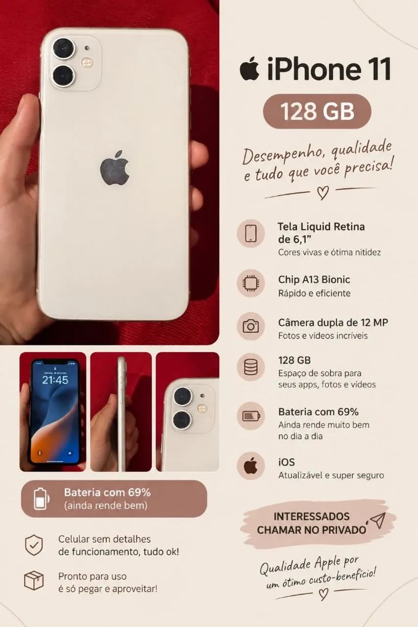 iPhone 11 128gb branco 