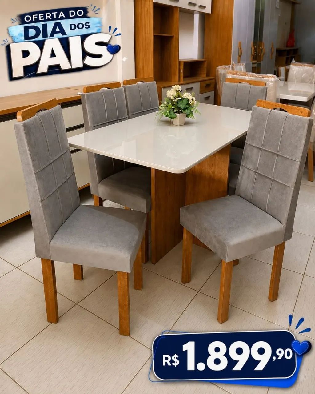 Mesa de jantar 6 lugares 