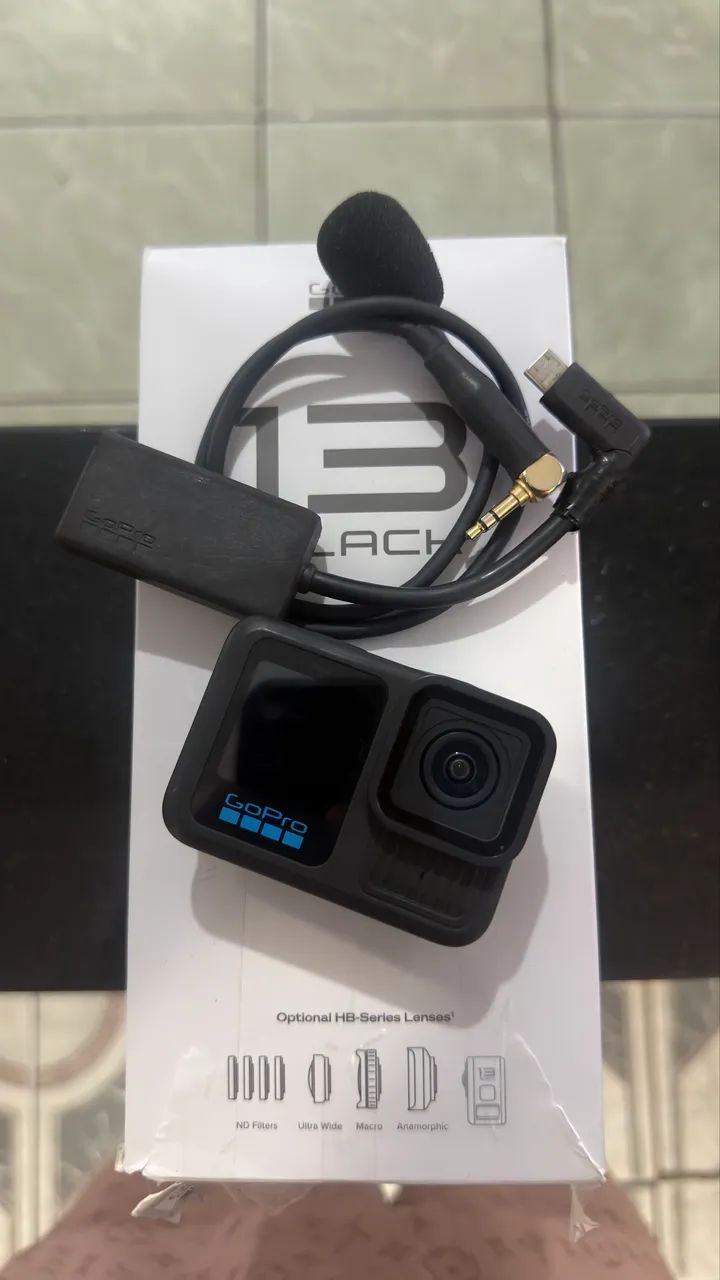 Gopro 13 com microfone e adaptador 